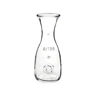 Bormioli Rocco Misura PZ Wine Carafe – Wide Mouth Clear Glass Carafe Pitcher For Water, Juice, Milk, Coffee, Iced Tea – Elegant Bistro Style Carafe Decanter With Authenticity Stamp – Made In Italy