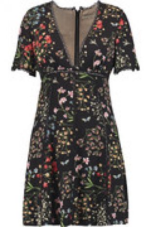 Amara floral-print voile mini dress