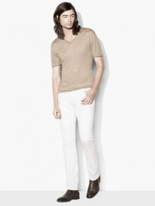 John Varvatos - LINEN V-NECK