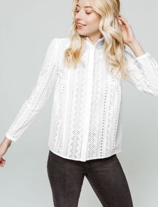Bizzbee Chemise broderie anglaise Ecru Clair