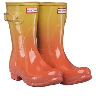 Hunter Mujeres Original Gloss Punta Cerrada Botas de Lluvia, Sunset, Talla 8