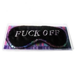 Mascarilla para dormir con inscripción "fuck off"