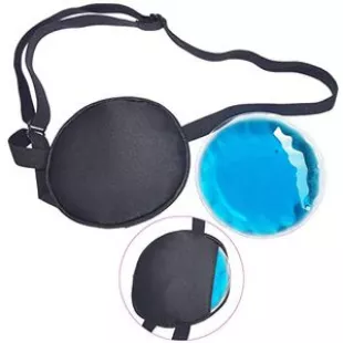 Ice Eye Patches Cold Hot Compress for Strabismus Lazy Puffy Eyes, Pure Silk Eye Patch Medical After Surgery Pirate Single One Eye Cover Mask Adult Kid (Black)