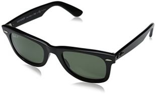Ray-Ban RB2140 Original Wayfarer Polarisiert Sonnenbrille 50mm, Schwarz (Gelstell: Schwarz, Gläser: Polarized Grün Klassisch 901/58), 50 mm