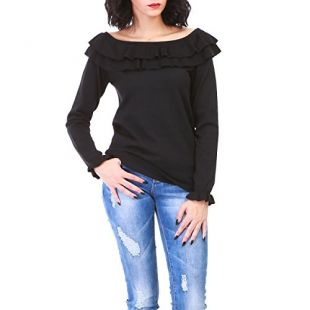 La Modeuse Damen Pullover Gr. One size, schwarz