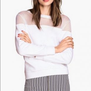 Sweatshirt with Mesh Yoke