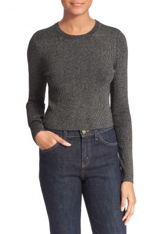 A.L.C. | 'Rene' Metallic Rib Knit Wool Blend Sweater