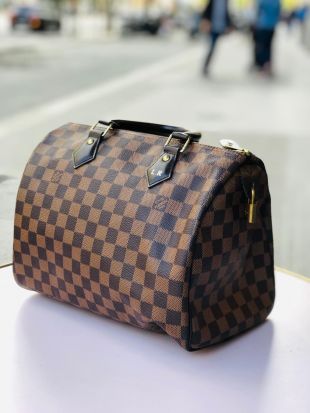 Sac Louis Vuitton Modèle Speedy Toile damier, ébène