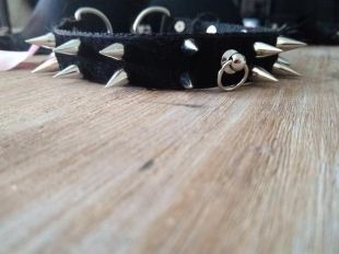 Double rang clouté collier de velours chaton noir collier de jeu BDSM soumise collier esclave verrouillable avec o ring