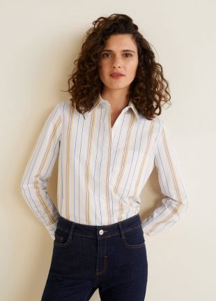 Striped cotton shirt Women | Mango USA
