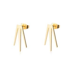 Gold Spike, 1 paire, Spike boucles d’oreilles, Triangle Laser Cut boucles d’oreilles, bijoux géométriques, géométrique boucles d’oreilles, boucles d’oreilles Sup