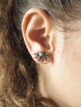 Boucle d’oreille argent, boucles d’oreilles clous minimalistes, turquoise géométrique veste boucle d’oreille, boucle d’oreille Boho, mode veste, bijoux tendance femmes