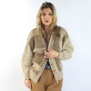 VENTE : Tons de terre gilet / cardigan en maille laine à la main / brown pull en laine / cardigan en tricot de couleur taupe / 90 s pull vintage / 90 s vêtements vintage