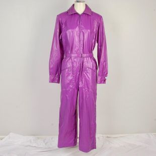 JennyandPearl - Purple nylon jumpsuit with hood 80s