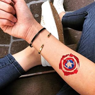 The tattoo of the shield of Captain America in the Avengers | Spotern