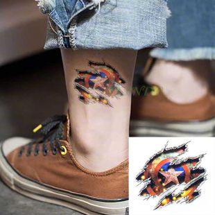 Bouclier Captain America / Tatouage temporaire waterproof
