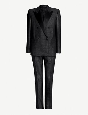 Givenchy Double breasted slim fit metallic jacquard suit