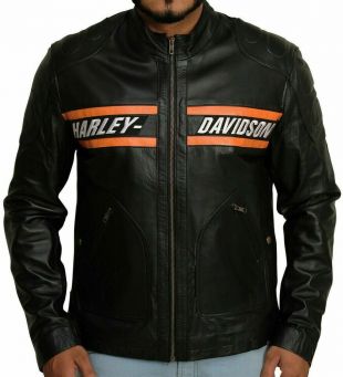 WWE Bill Goldberg Harley Davidson Biker Vintage Black Motorcycle Leather Jacket