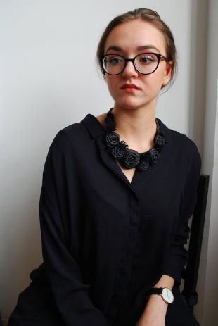 Collier Vintage à Trois Brins - Forme Cercles Vert Foncé, Longueur 24 Pouces, Fait Main
