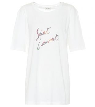 Saint Laurent T shirt Saint en coton imprimé