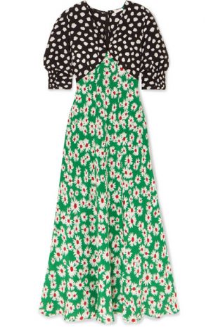 Martha printed silk crepe de chine midi dress