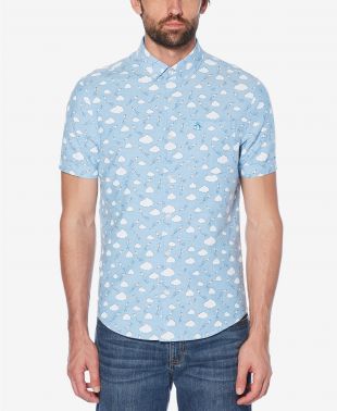 Original Penguin Men's Slim-Fit Cloud-Print Shirt