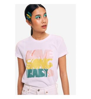 Elise Chalmin t-shirt imprimé à col rond manches courtes retroussées