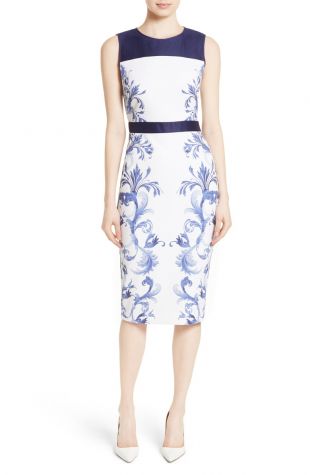 London Ritah Colorblock Midi Sheath Dress