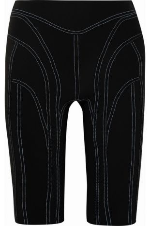 Mugler Embroidered stretch jersey shorts