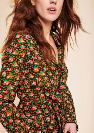 Chemise en soie imprimé cerises