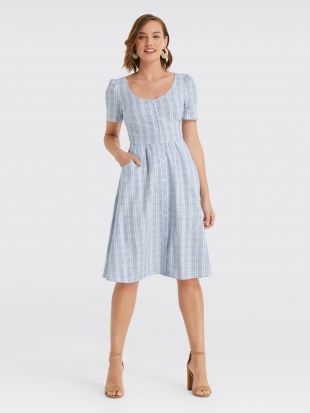 Linen Button Front Dress