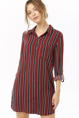 Forever 21 Multicolor Striped Shirt Dress