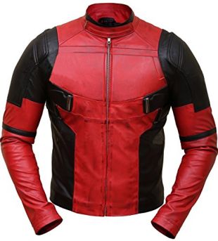 Men's Deadpool 2 Wade Wilson Ryan Reynolds Red Real Leather Costume Jacket