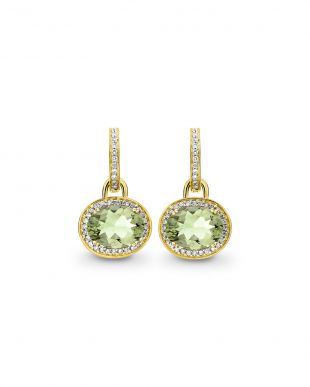 Kiki McDonough - Kiki McDonough Classic Green Amethyst Diamond Earrings