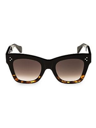 Havana Rectangular Cat Eye Sunglasses