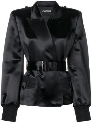 Tom Ford Blazer En Soie à Taille Ceinturée
