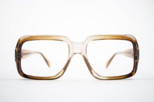 Lunettes vintage des années 1970 | NOS clairement fumé marron lunettes cadre | des années 1970 surdimensionné lunettes carrés | Lunettes de soleil Neuve d’époque Denver marron