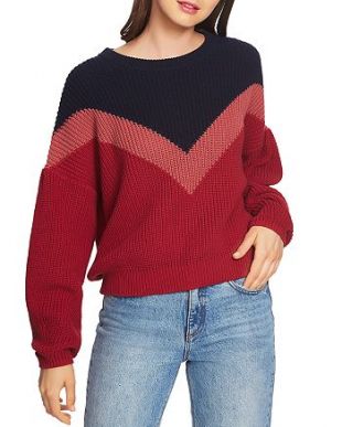 1.STATE - 1.STATE Chevron Crewneck Sweater