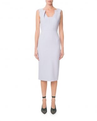 Roland Mouret - Roland Mouret Coleby Pleated V-Neck Fitted Sheath Dress