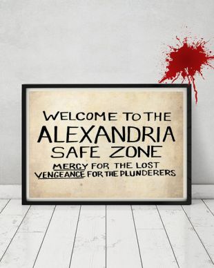 Le marche morts Alexandrie Safe Zone signe série TV réplique Prop saison 7 AMC