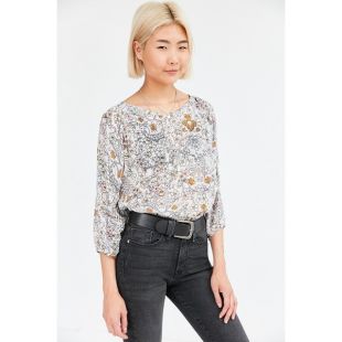 Ecote Floral Pintucked Dolman Blouse