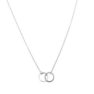 HONEYCAT Mini Harmony Interlocking Circles Necklace in Rhodium Plate | Minimalist, Delicate Jewelry (Silver)