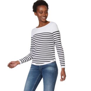 MONOPRIX Pull rayé en coton