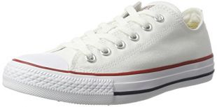Converse Unisex Chuck Taylor All Star Low Top Optical White Sneakers - 5 Men 7 Women