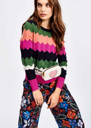 Sweat Pull&Bear Femme Rayé Multicolore - Taille S - Coton - Manches Longues - Très Bon état