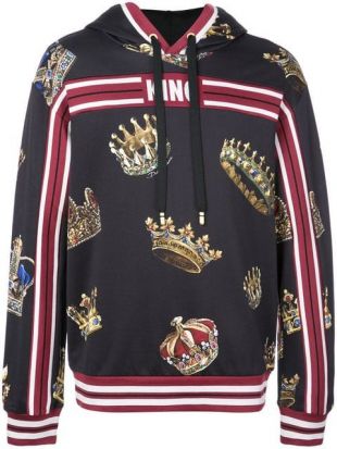 Dolce & Gabbana Multicolor Cotton Hooded Pullover Sweater