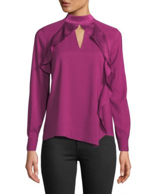 Parker Cianni Draped Ruffle Combo Top