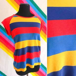 70 s vintage rayé Raglan Ringer Tee   Top Raglan Groovy Vintage des années 70   Vintage des années 70 tee shirt rayé