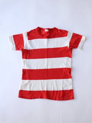 chemise vintage des années 1960 rouge blanc bordure stripe tee t chemises