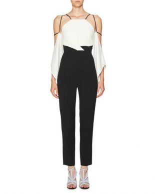 Roland Mouret - Draped Half-Sleeve Cold-Shoulder Jumpsuit